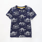 Boy's Navy Blue T-shirt With Dinosaur Skeleton Print Ollies Place