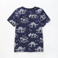 Boy's Navy Blue T-shirt With Dinosaur Skeleton Print Ollies Place