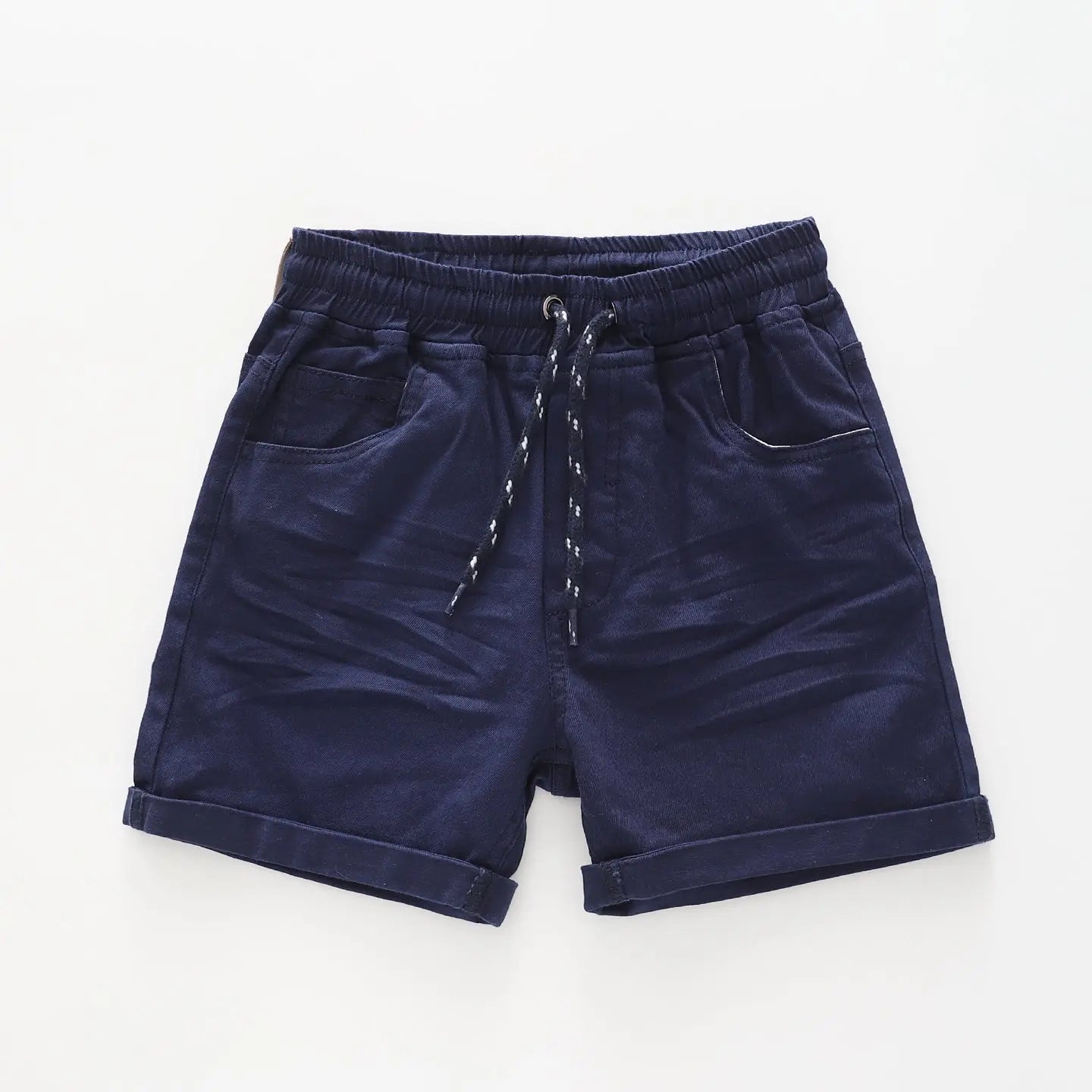 Boy's Navy Jean Pull Up Shorts Ollies Place