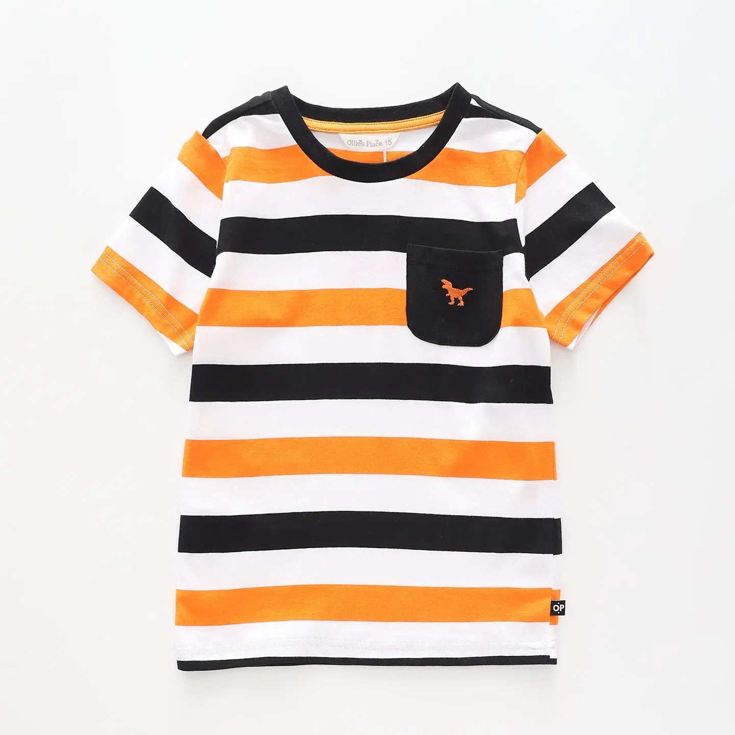 Boy's Navy and Orange Striped T-shirt Ollies Place