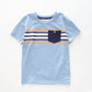 Boy's Sky Blue And Orange Striped T-Shirt Ollies Place