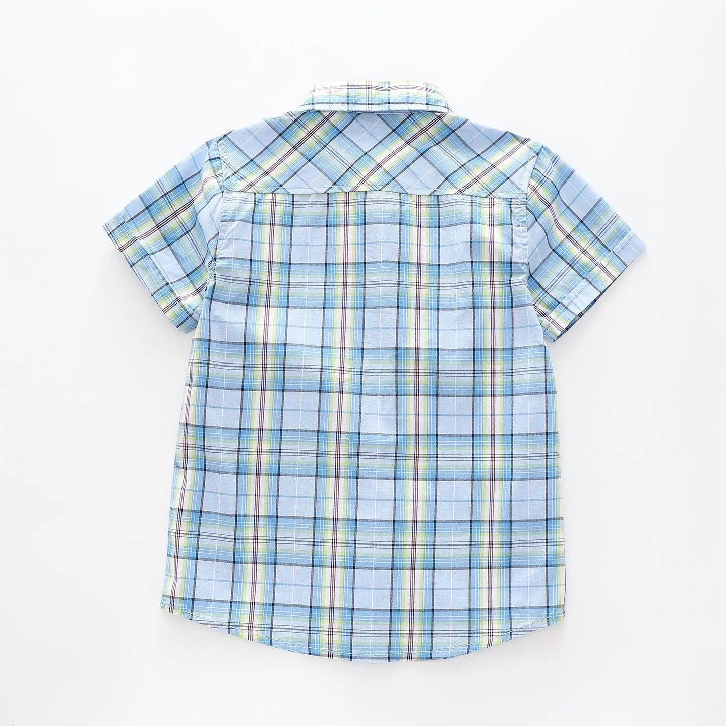 Boy's Sky Blue Checked Collared Shirt Ollies Place