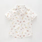 Boy's White Safari Linen Collared Shirt Ollies Place
