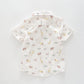 Boy's White Safari Linen Collared Shirt Ollies Place
