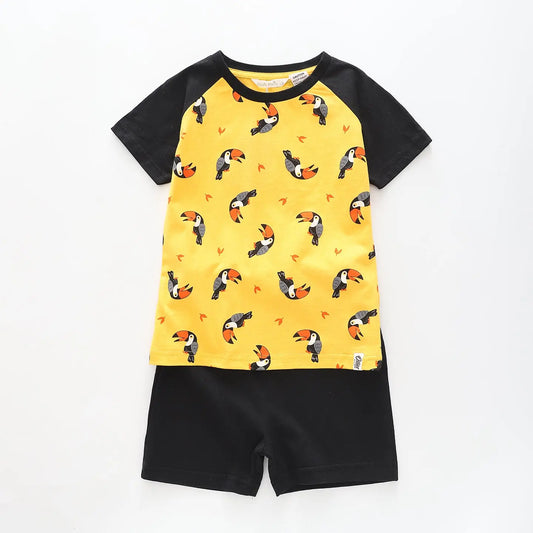 Boy's Yellow and Black  Sleep Set With Toucan Print Ollies Place