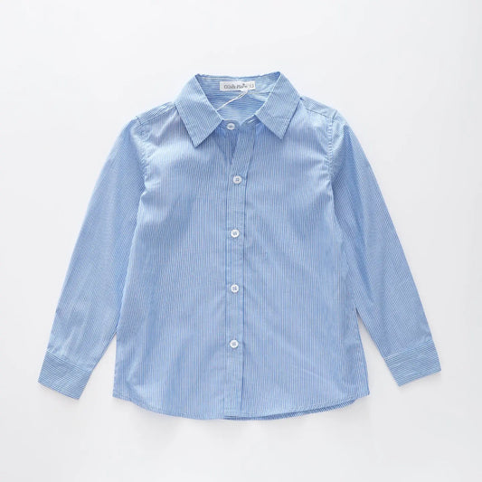 Boys Blue Pinstripe Shirt Ollies Place