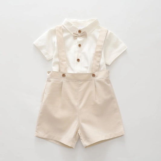 Boys Bow Tie Shirt, Shorts and Braces Outfit Ollies Place