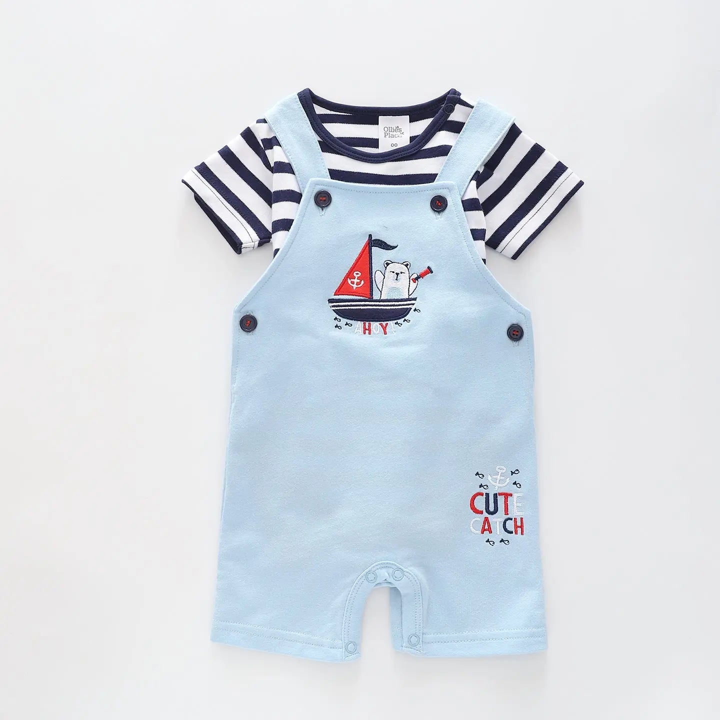 Boys Cute Catch Coveralls 2 Piece Set Ollies Place