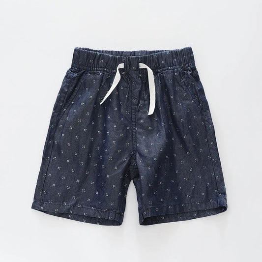 Boys Graphic Print Chambray Shorts Ollies Place
