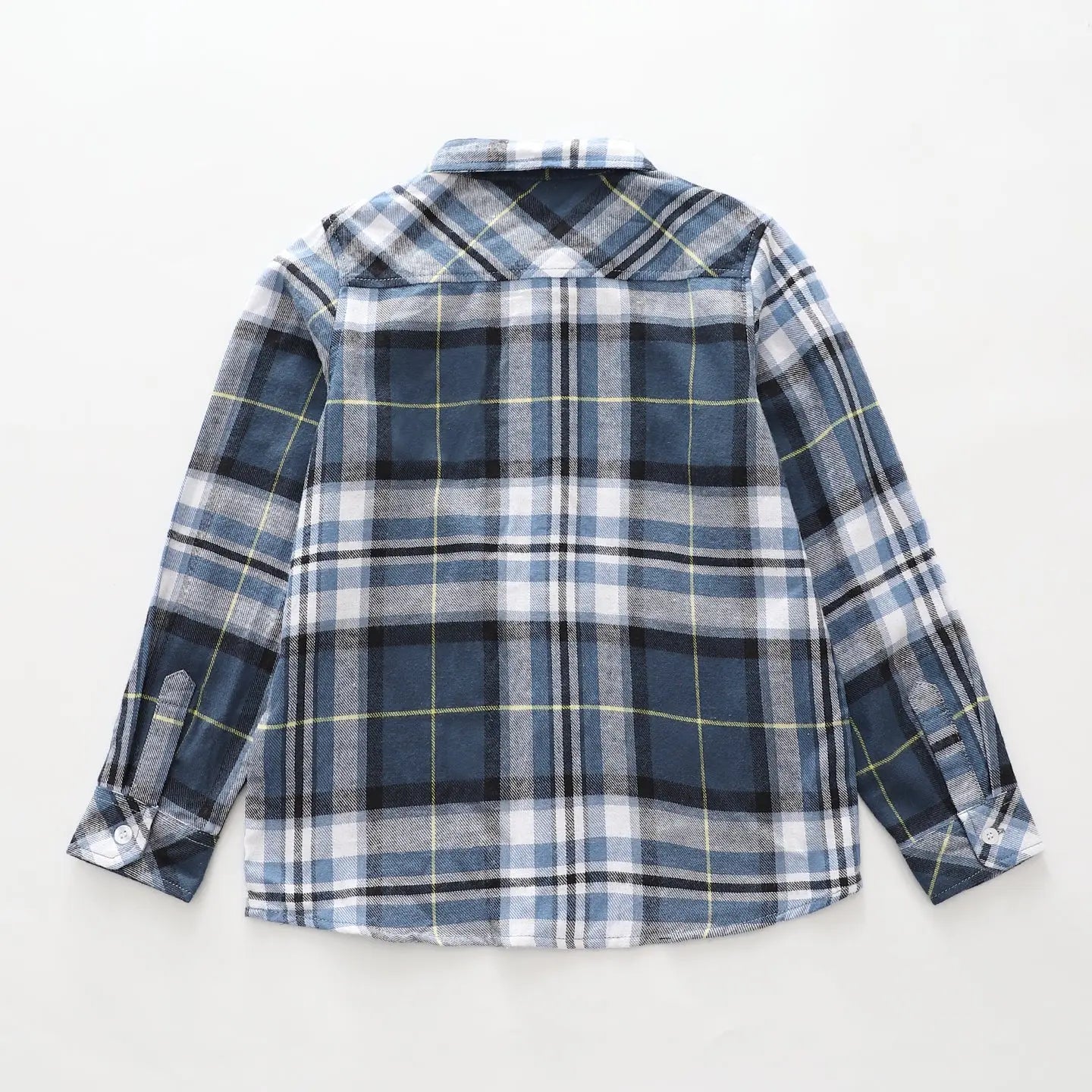 Boys Navy Check Long Sleeve Shirt Ollies Place