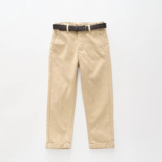 Boys Sand Chinos with Brown Belt Ollies Place