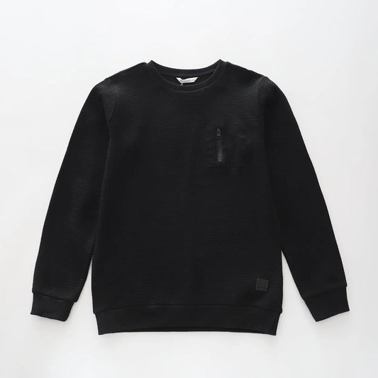 Boys Textured Black Jumper Ollies Place