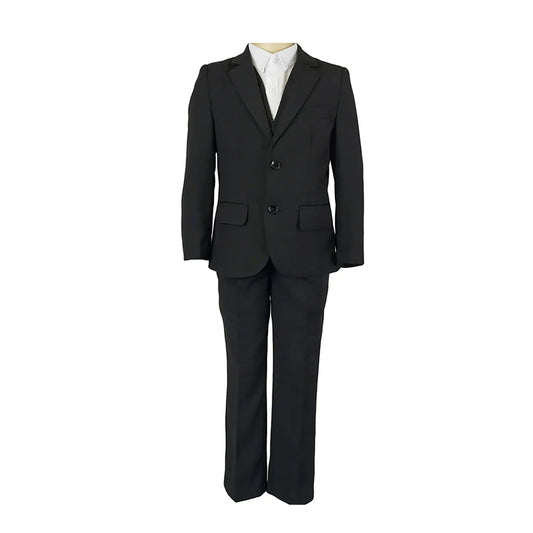 Boys' Formal Black Suit, 4 Piece Set (Size 8 Years to 16 Years) Ollies Place