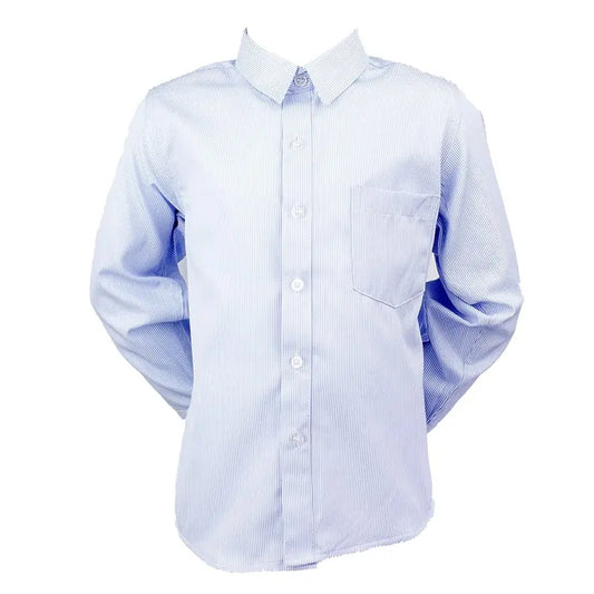 Boys' Formal Collared Shirt Blue Pinstripe size 8 - 13 years Ollies Place