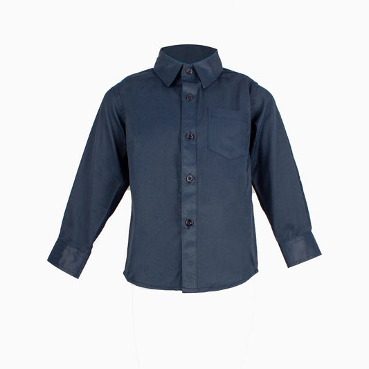 Boys' Navy Button-Up Dress Shirt 00 - 7 years Ollies Place