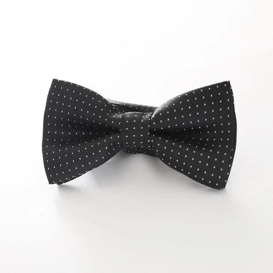 Boys' Patterned Bowtie - Black and White Spot Ollies Place