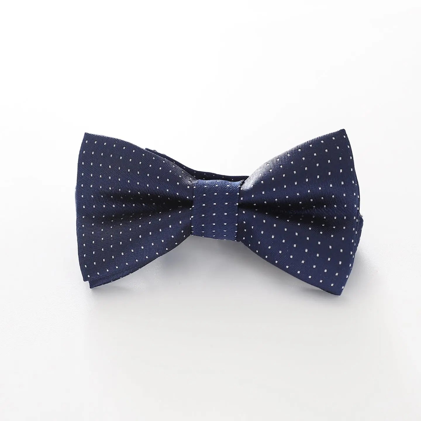 Boys' Patterned Bowtie - Navy and White Spot Ollies Place