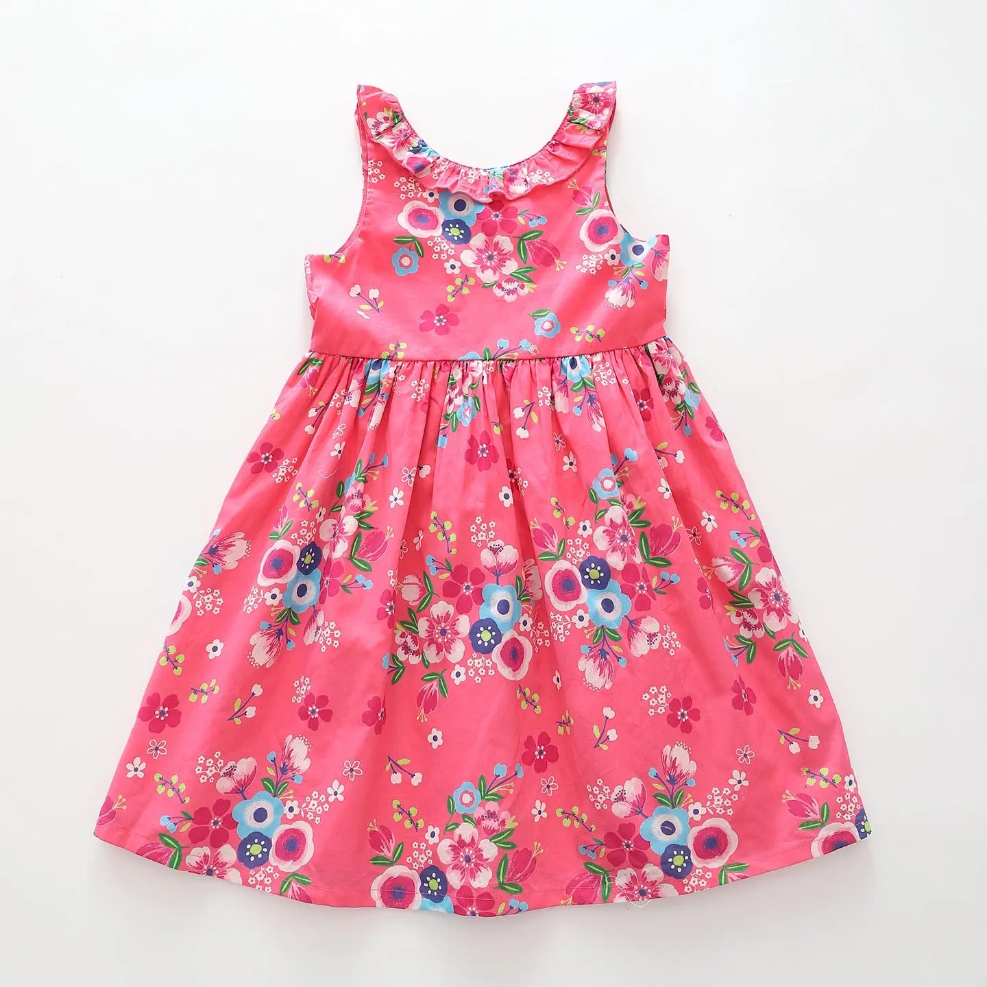 Bright Pink Floral Print Dress Ollies Place