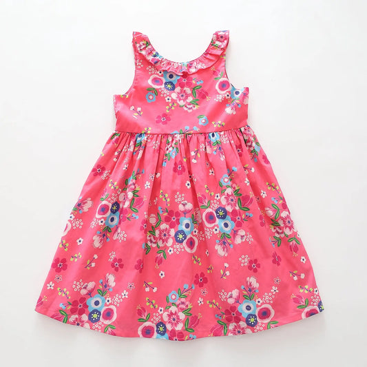 Bright Pink Floral Print Dress Ollies Place