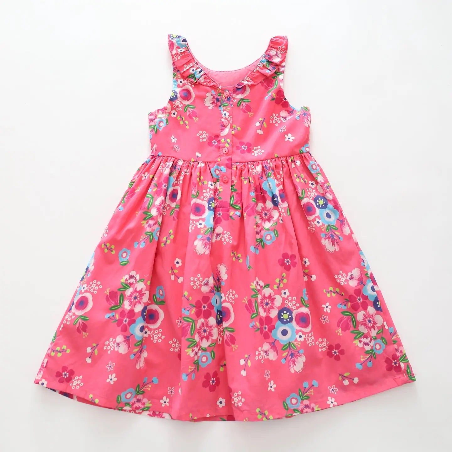 Bright Pink Floral Print Dress Ollies Place