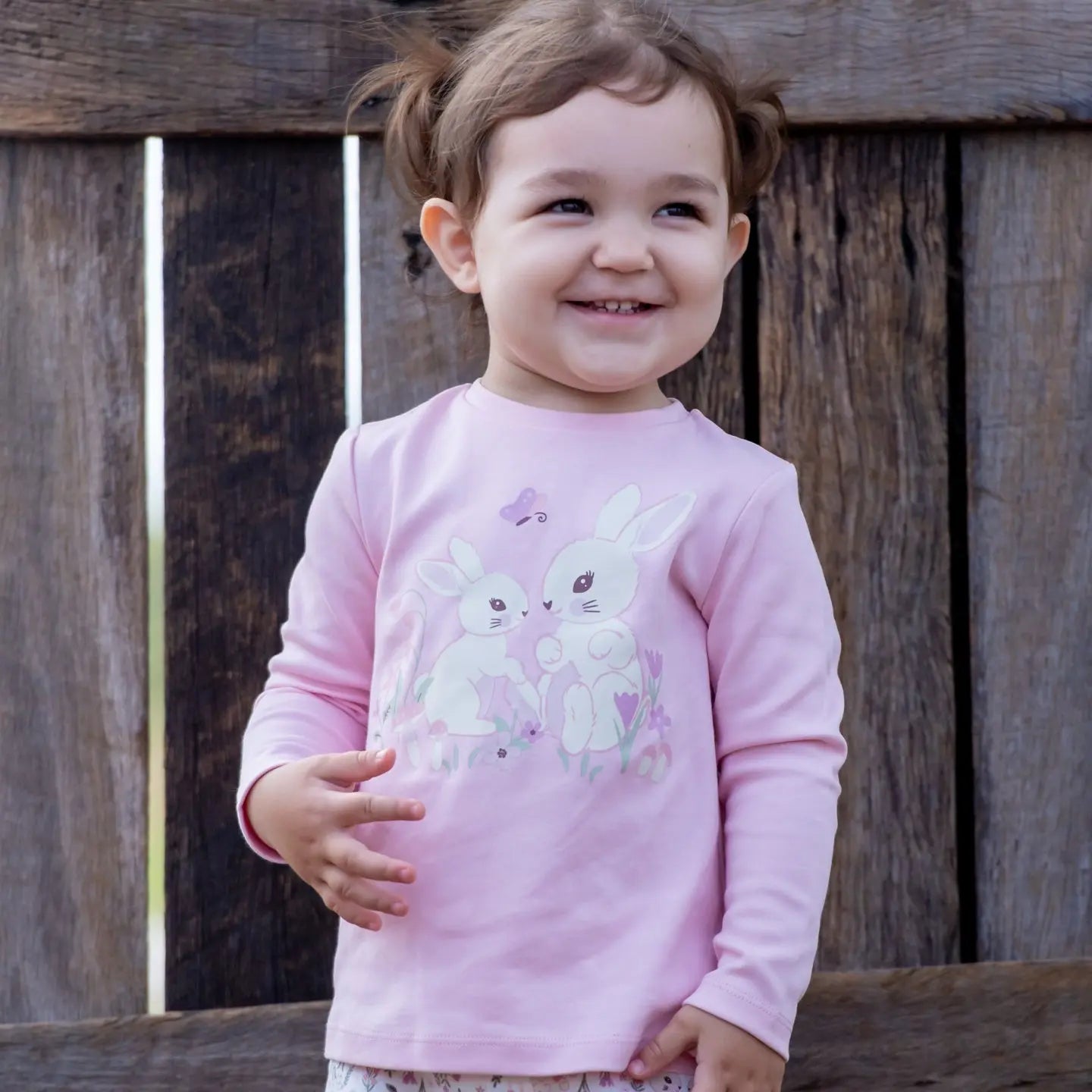 Bunny Print LS PJs Set Ollies Place