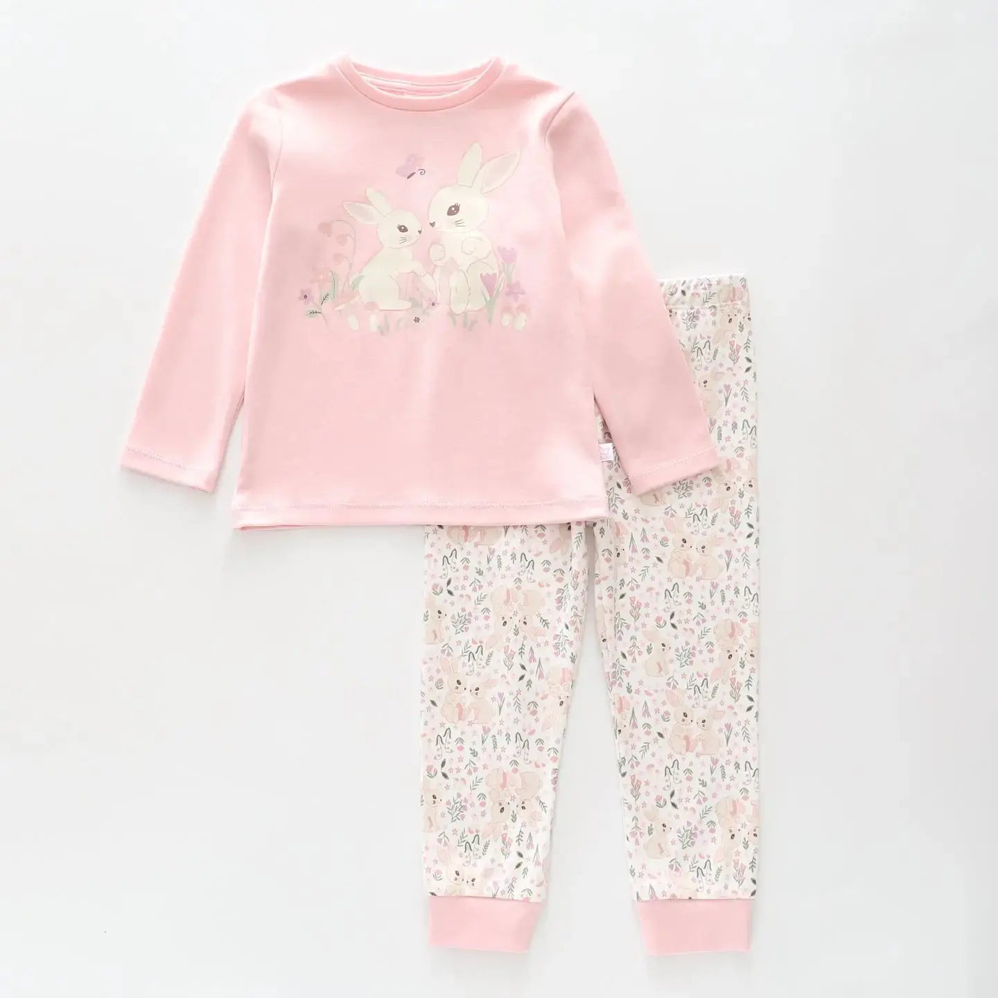 Bunny Print LS PJs Set Ollies Place