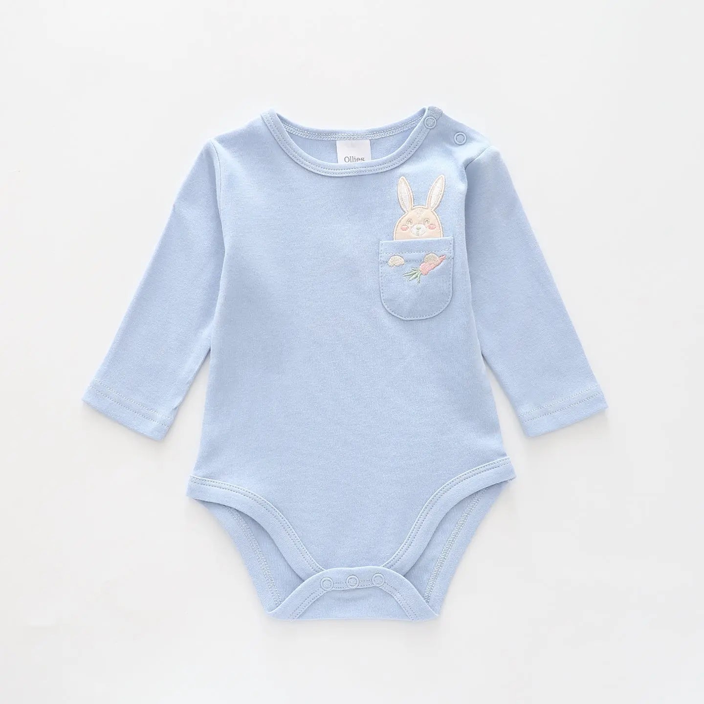 thumbnail interactive-video image 1 of Boutique Peeps Easter Bunny Baby Boy Smocked Romper – Blue, Sleeveless, 100% Polyester 1 of 5