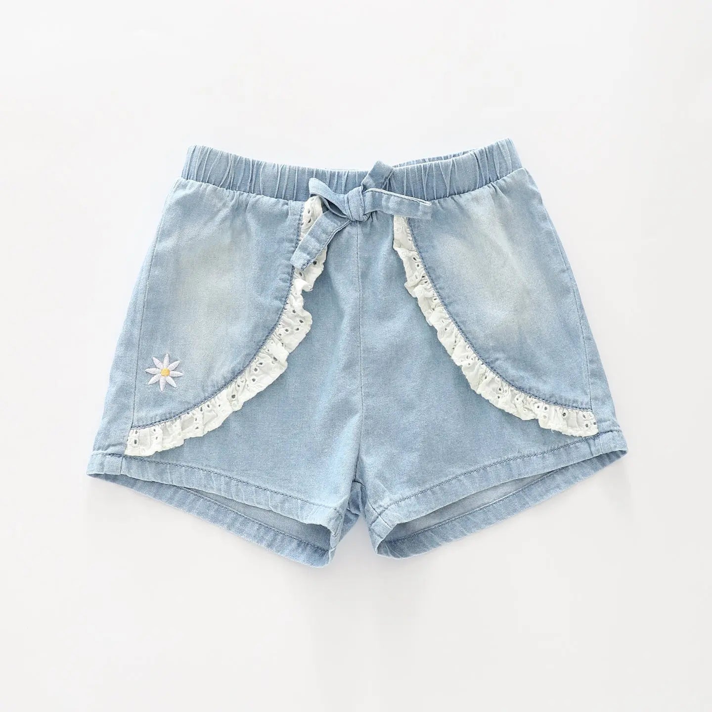 Chambray Daisy Shorts Ollies Place