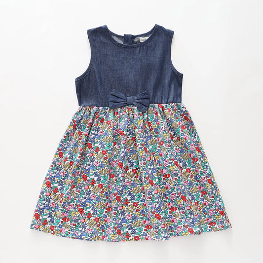 Chambray Flowers Dress Ollies Place