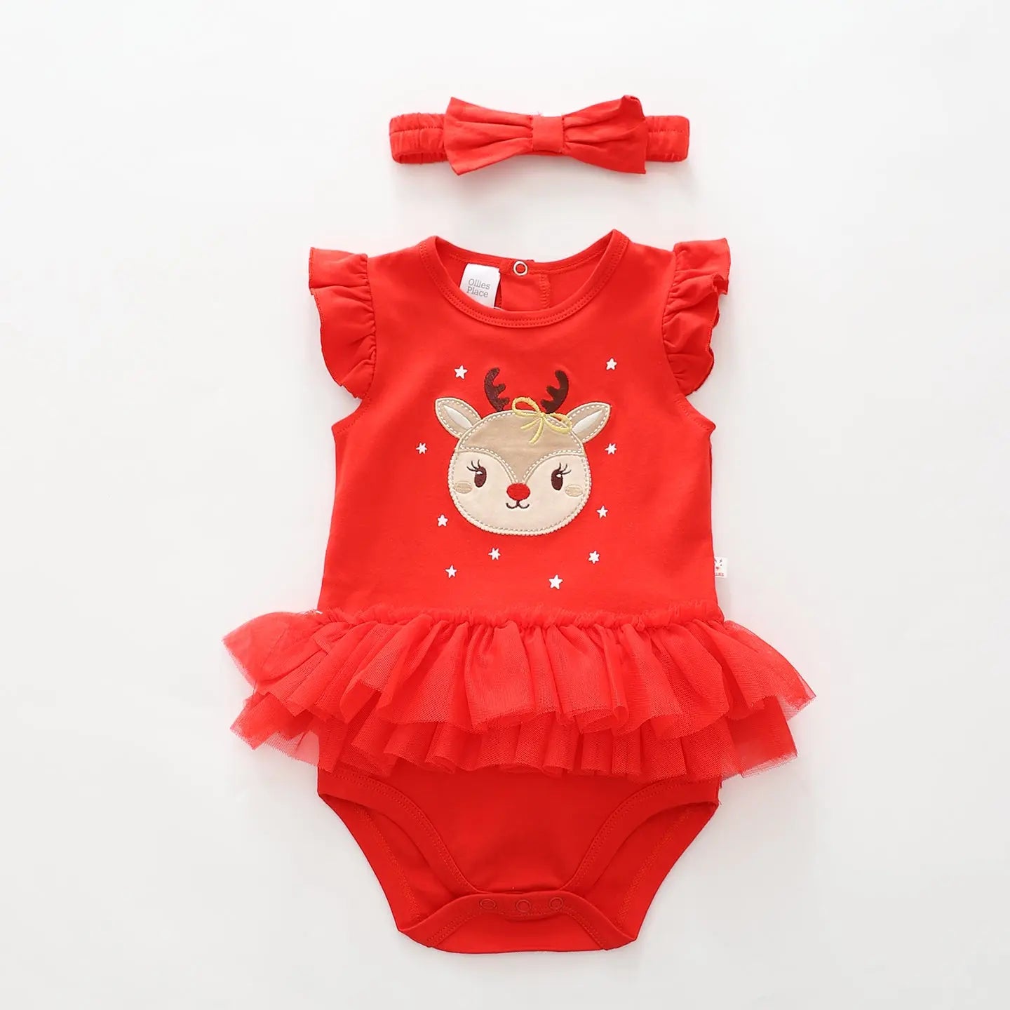 Christmas Reindeer Tutu Bodysuit Set Ollies Place