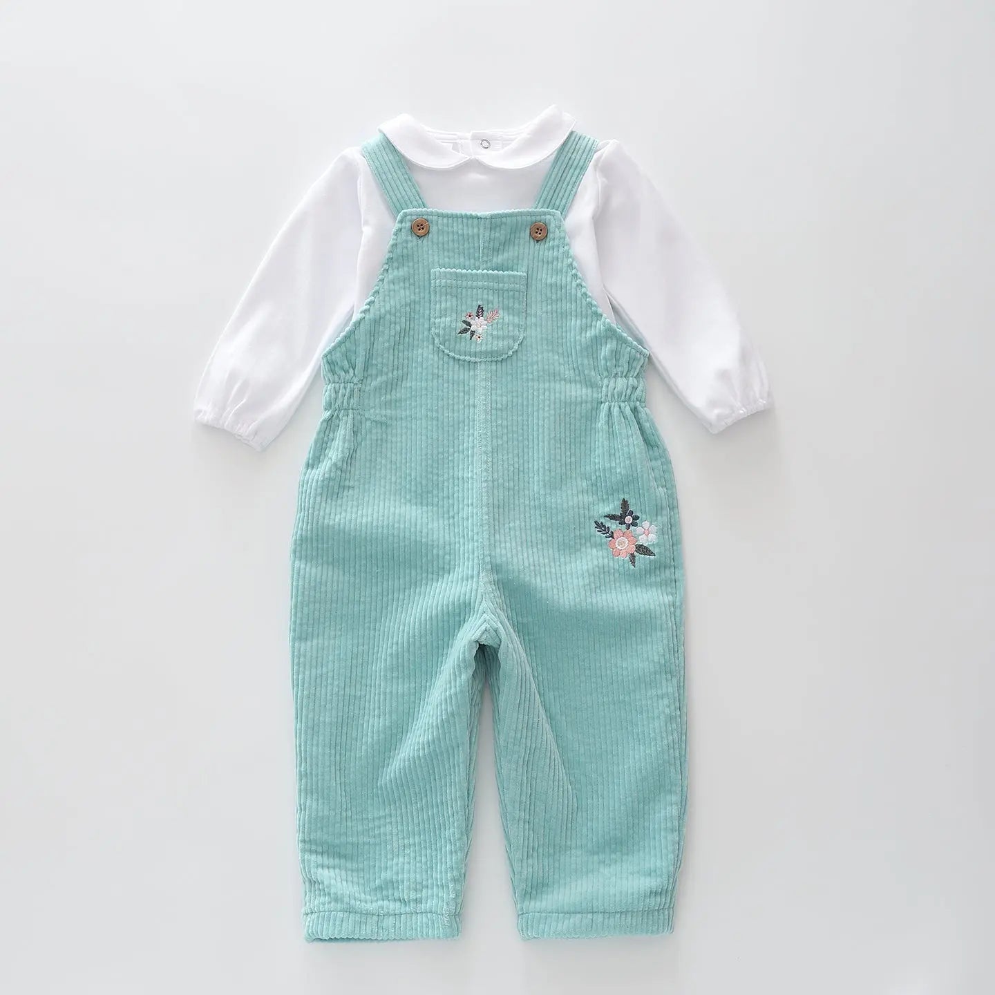 Corduroy Florals Overalls Set Ollies Place