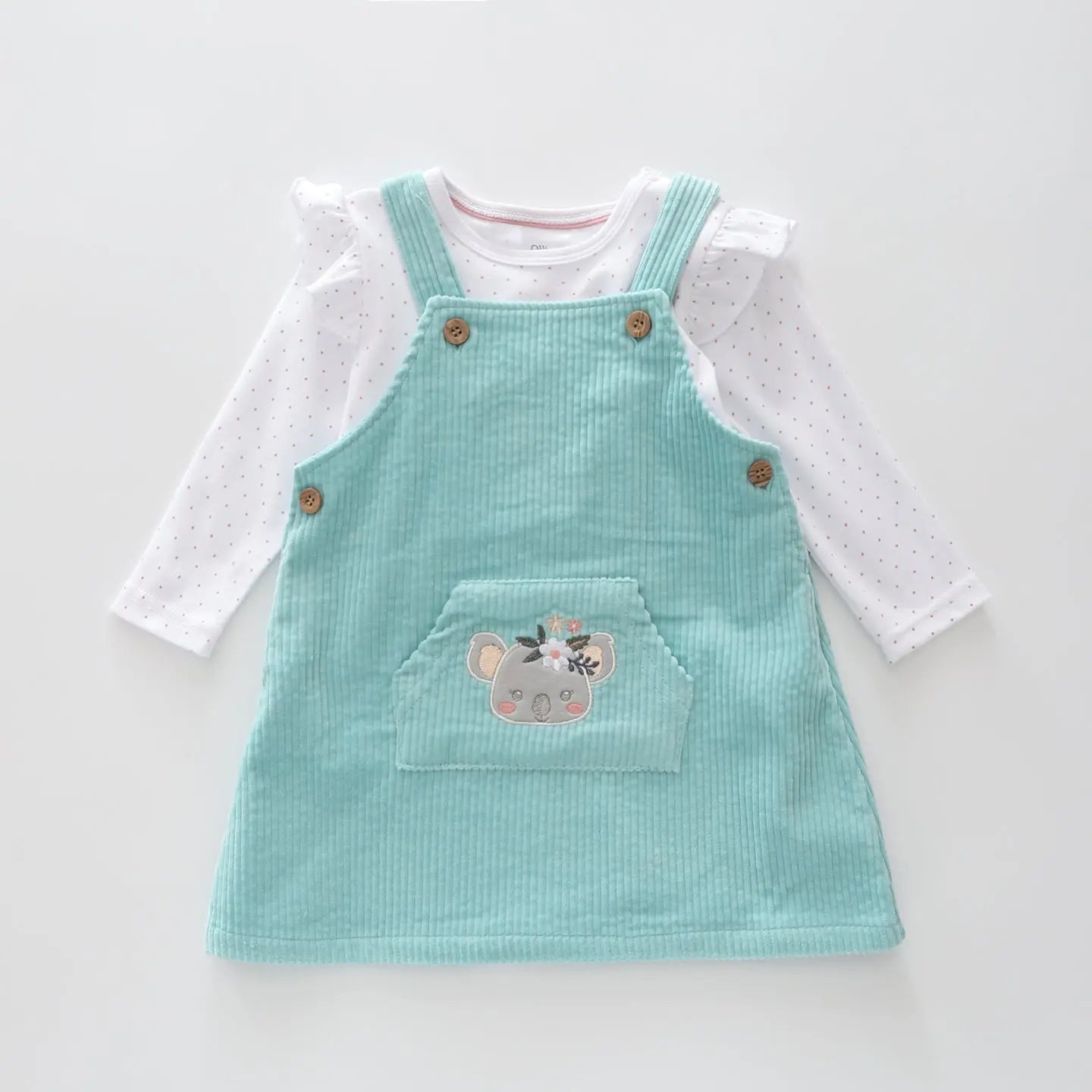 Corduroy Koala Pinafore Set Ollies Place