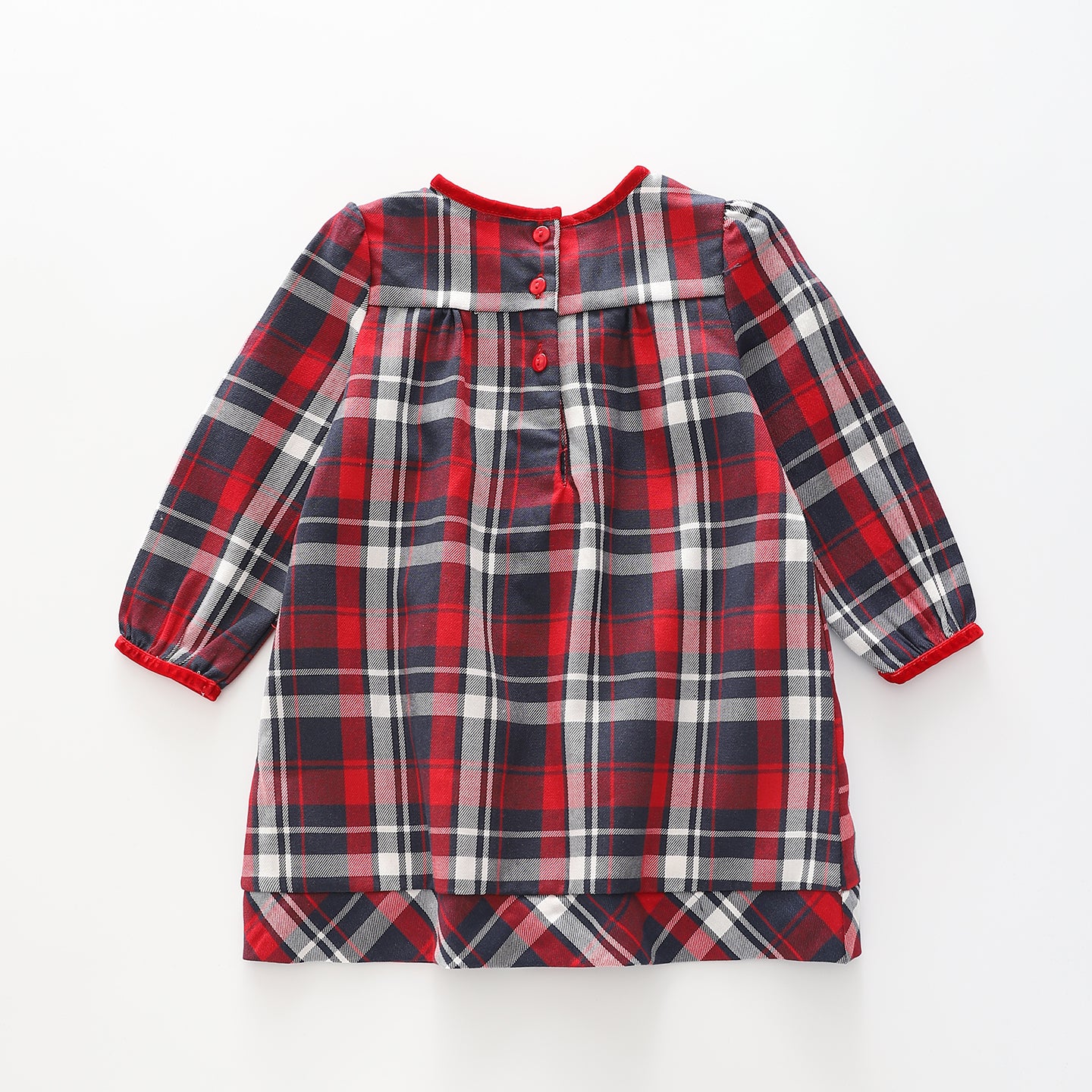 Girls Red Navy Tartan Check Dress Ollies Place