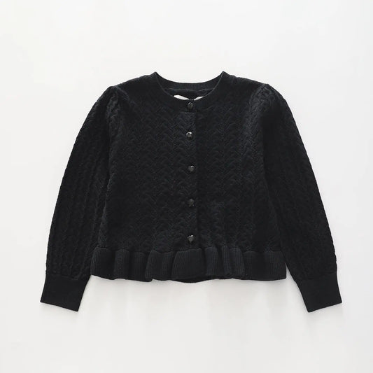 Dainty Black, Junior Girls Knit Cardigan Ollies Place
