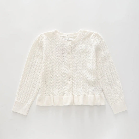 Dainty Ivory, Junior Girls Knit Cardigan Ollies Place