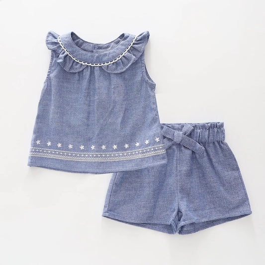 Daisy Chambray Outfit Set Ollies Place