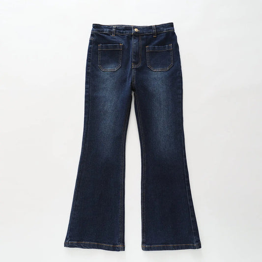 Dark Blue Flared Jeans Ollies Place