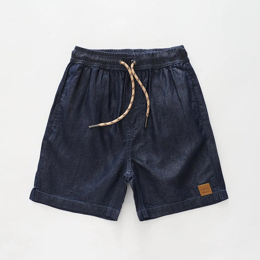 Dark Chambray Shorts Ollies Place