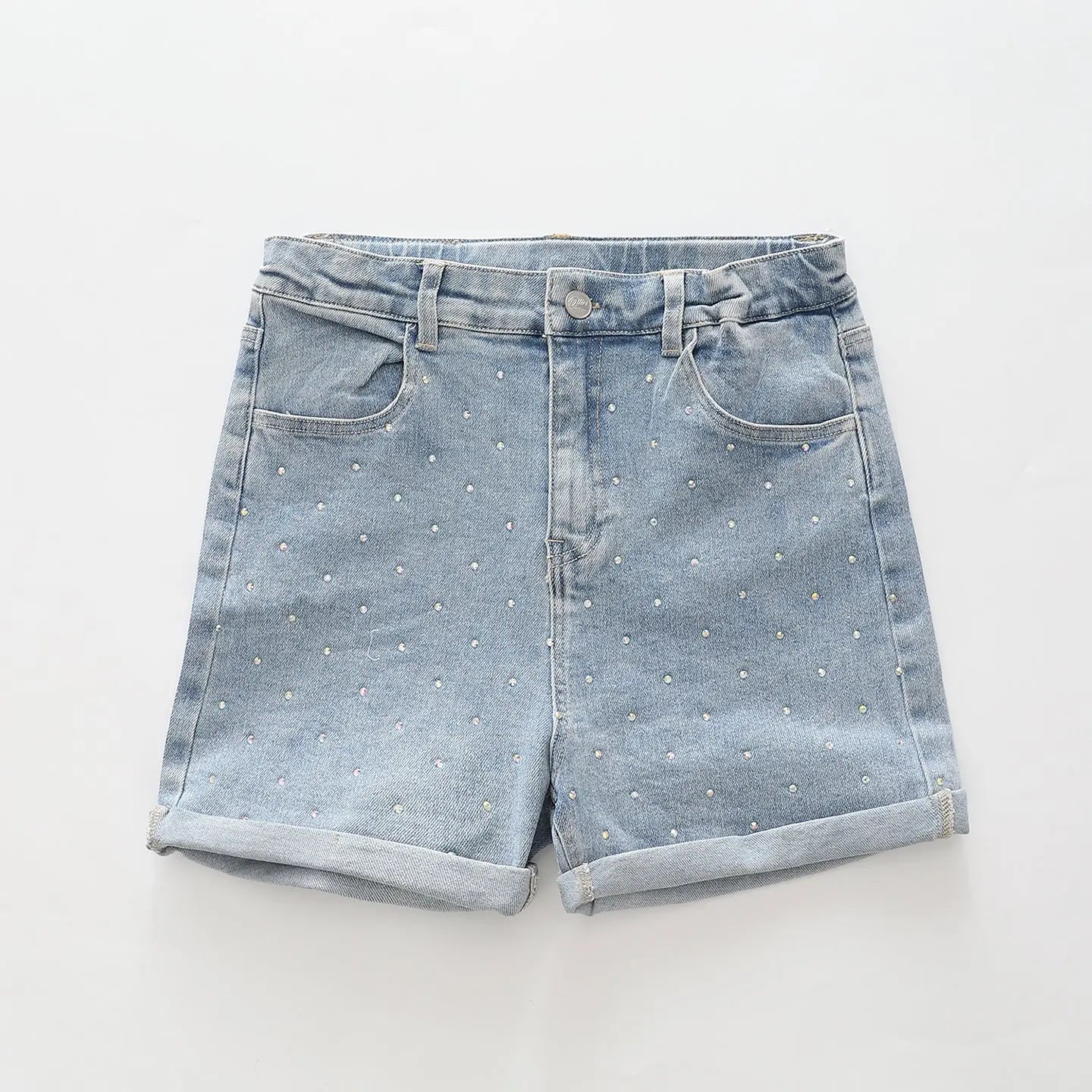 Dazzling Diamonte Denim Shorts Ollies Place