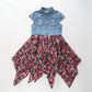 Denim and Rose Print Dress Ollies Place