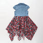 Denim and Rose Print Dress Ollies Place