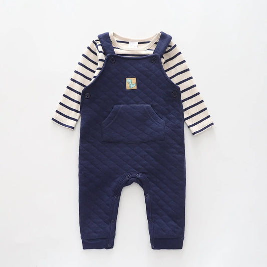 Dino Tales, Baby Boys Overalls Set Ollies Place