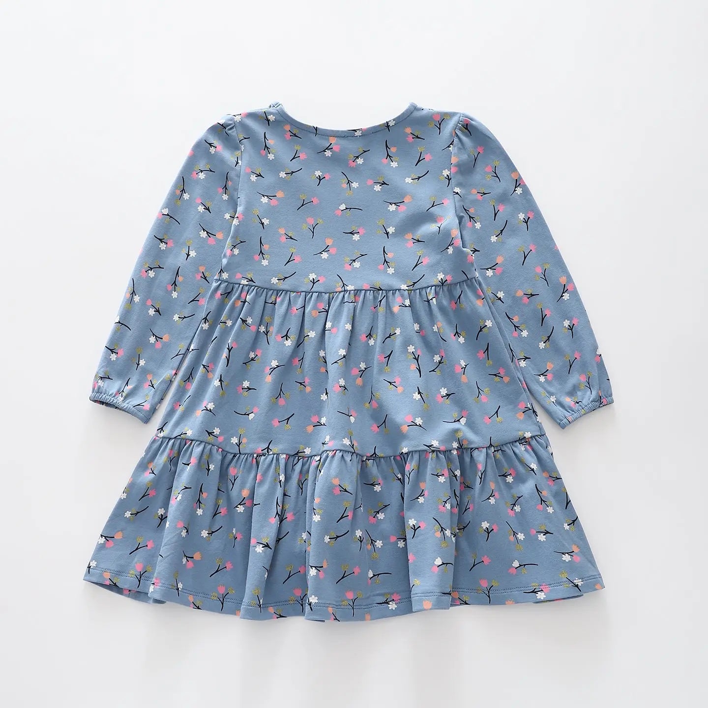 Ditsy Floral Blue LS Dress Ollies Place