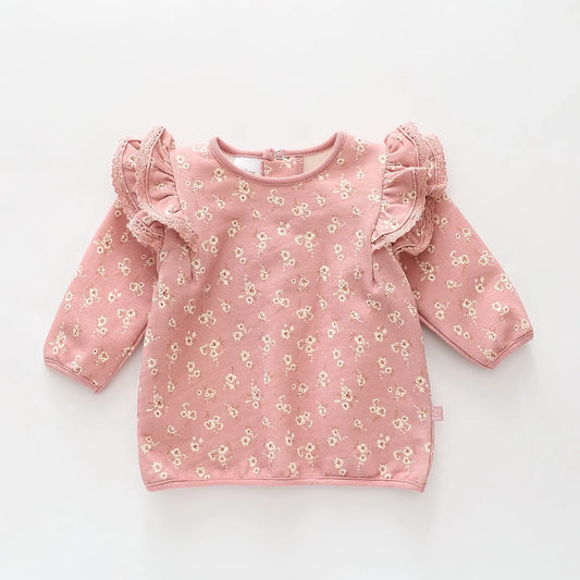 Ditsy Ruffle Sweatshirt Ollies Place