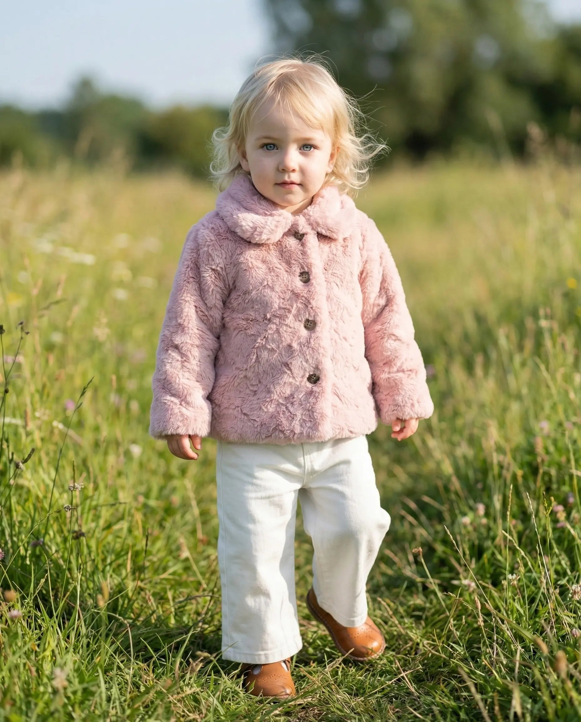 Dusty Pink Teddy Bear Coat Ollies Place