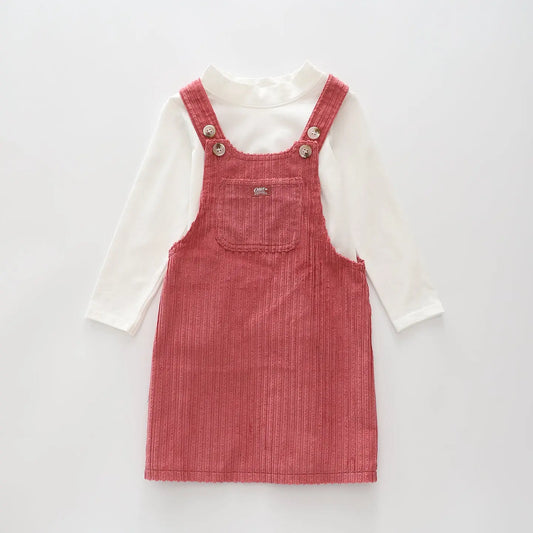 Dusty Rose Cord Pinafore Set Ollies Place