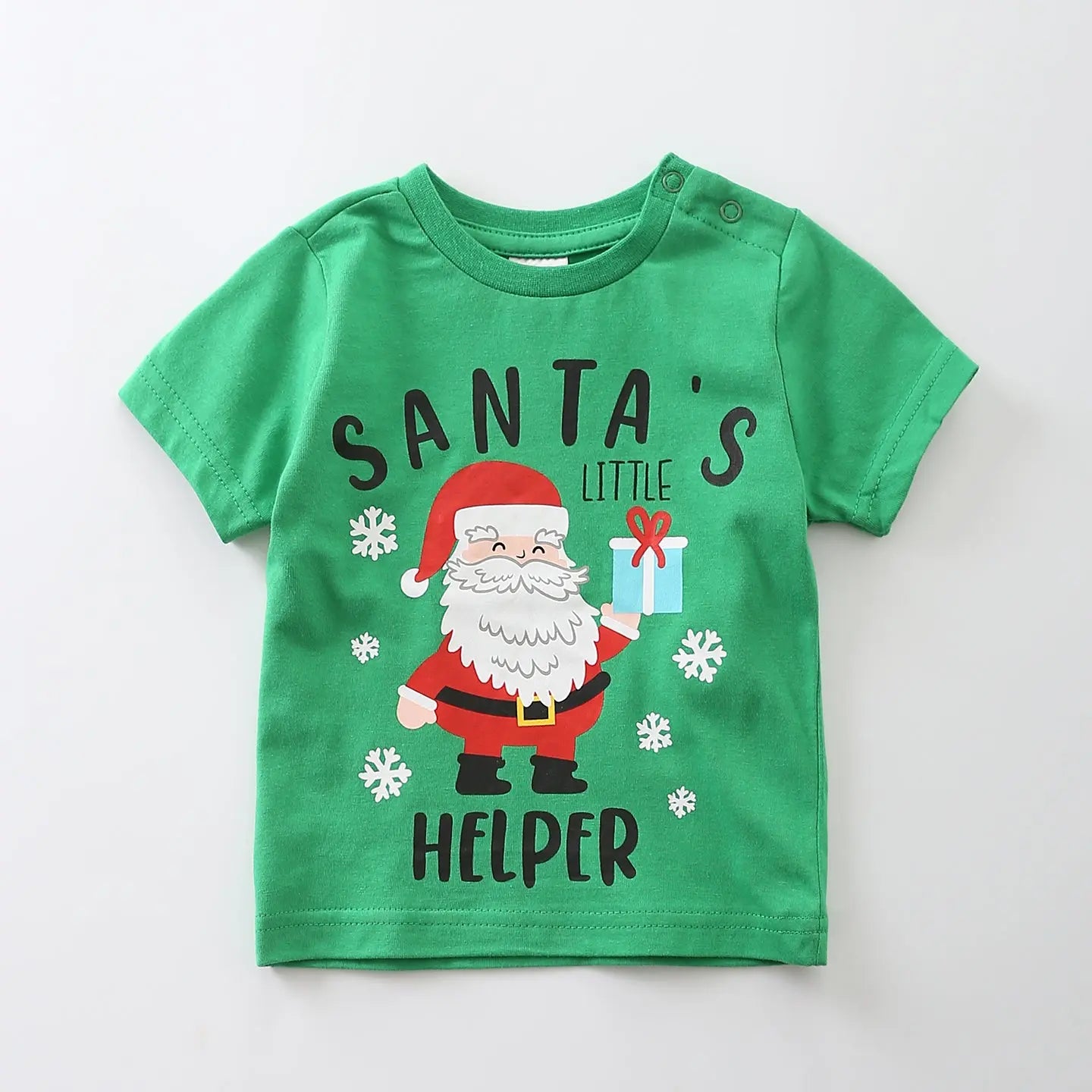 EPCH4172 Santa¡¯s Little Helper Slogan Print Kids Christmas Clothes Ollies Place