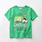 EPJB6126 I Love Garbage Trucks Junior Boys Green Print Tee Ollies Place