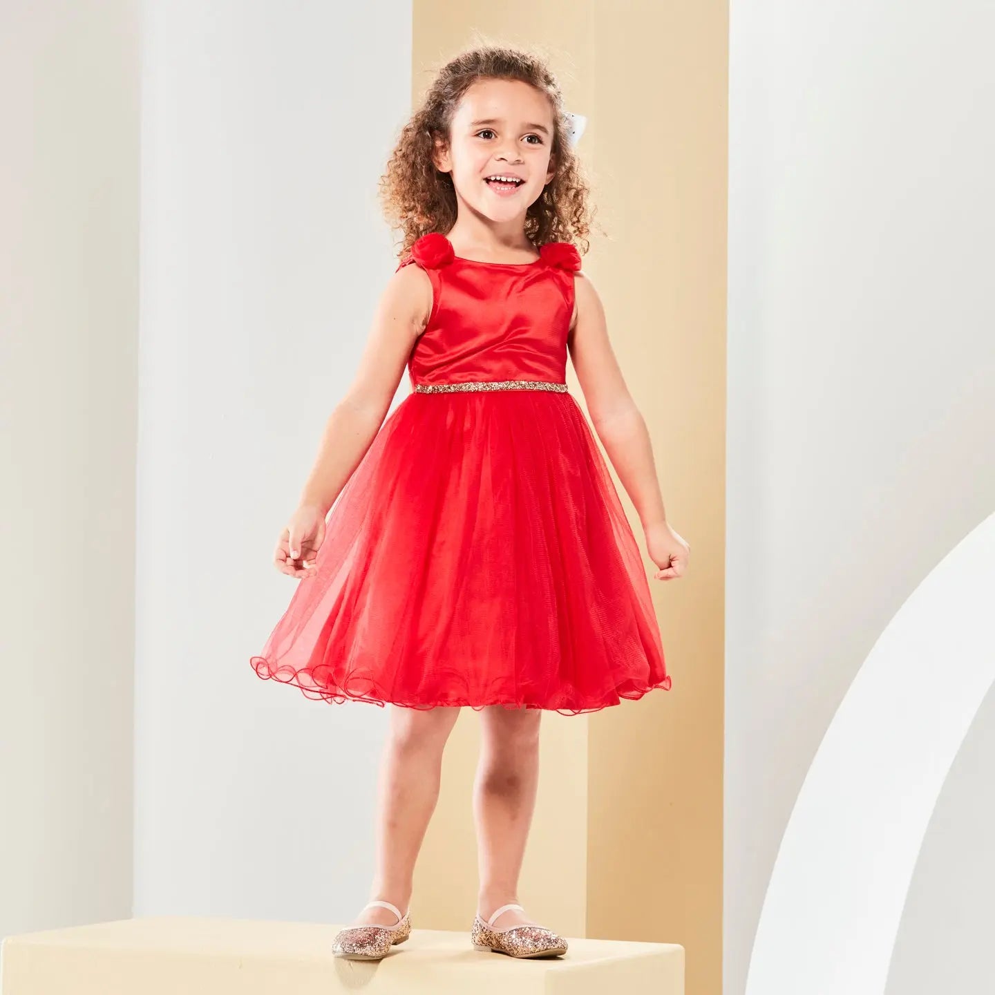 Elegant Red Tulle Dress Ollies Place