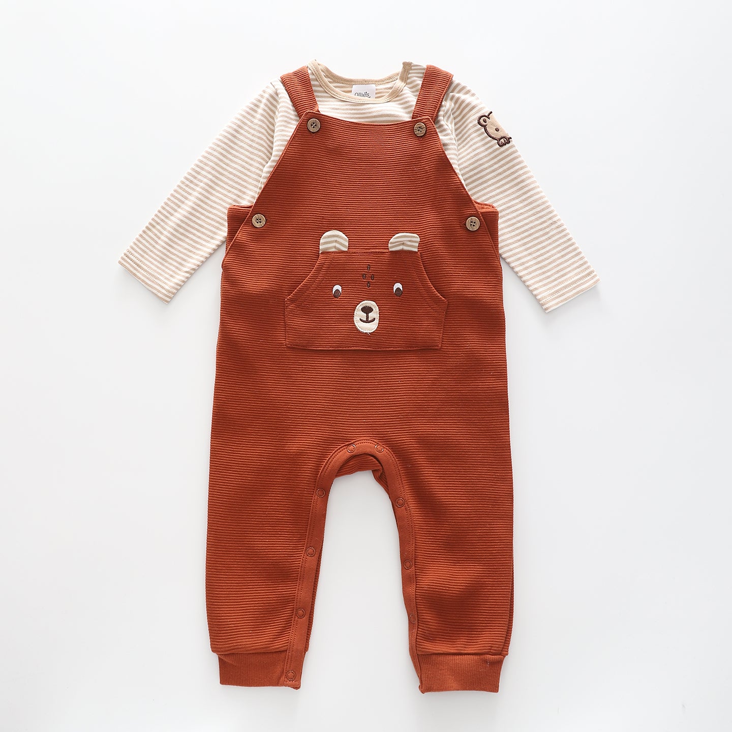 Baby Bear Long Sleeve Overall Set Ollies Place